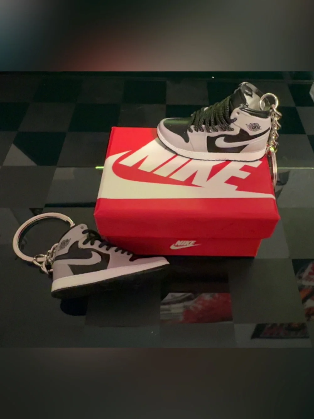 Nike Black & White Mini Jordan 1 Keychain Pair